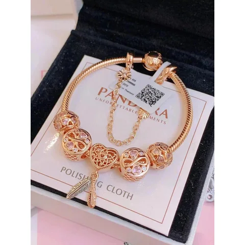 Pandora Moments Snake Chain Bracelet with Charms [40 styles] — source listing photo