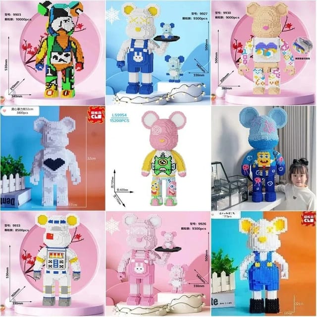 Bearbrick-Style Micro Block Figure Collection [40 styles] — source listing image