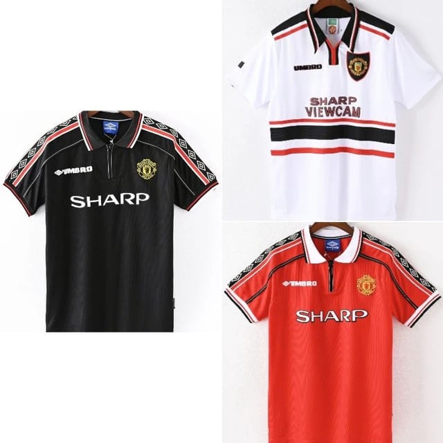 Umbro Manchester United 1992-93 Away/Third/Black Retro Football Jerseys — source listing image