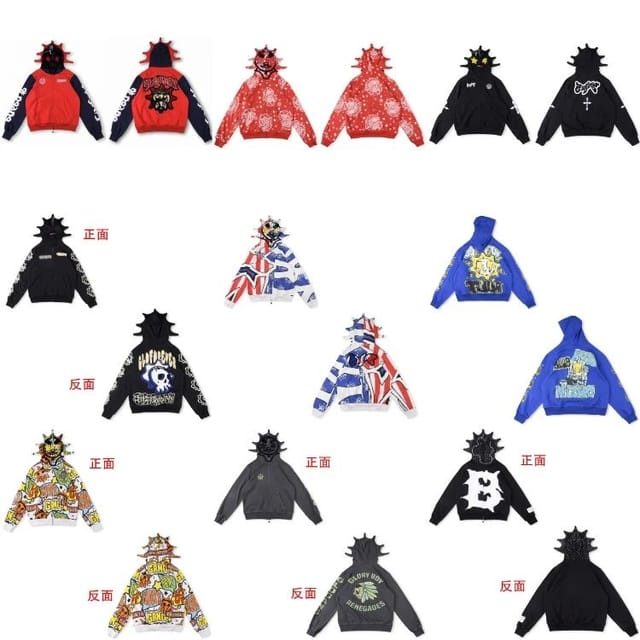 Glo Gang Rhinestone Graphic Zip Hoodies [26 styles] — source listing image
