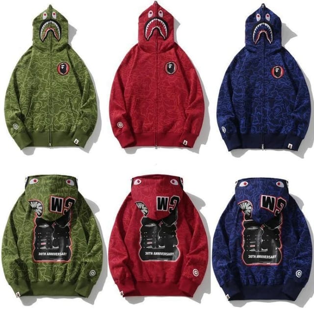 BAPE 30th Anniversary Shark Zip Hoodies [3 styles] — source listing image