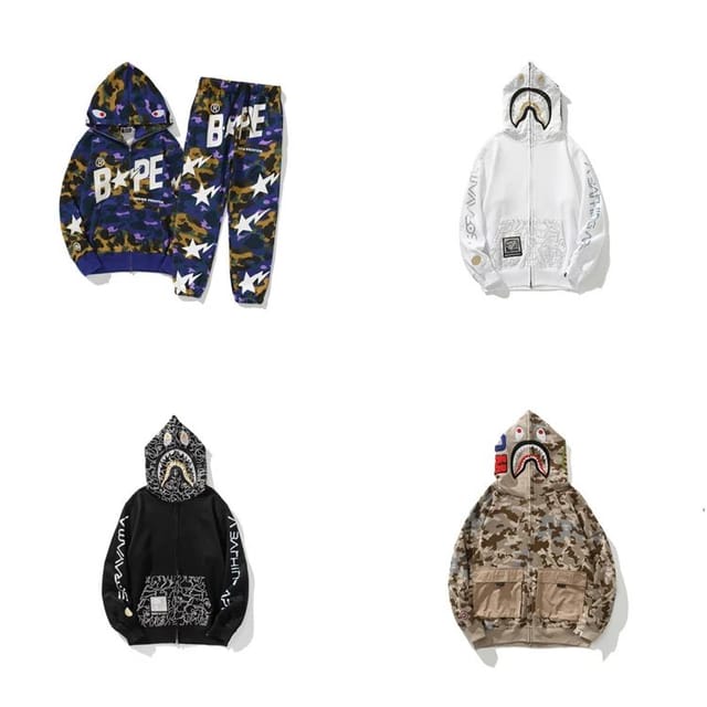 BAPE Graphic Shark Zip Hoodies [4 styles] — source listing image