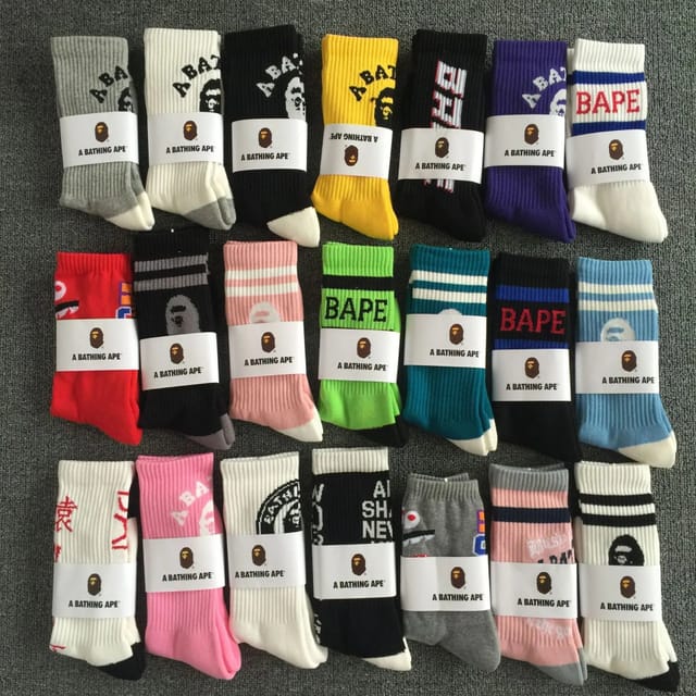 BAPE Graphic Crew Socks [32 styles] — source listing image
