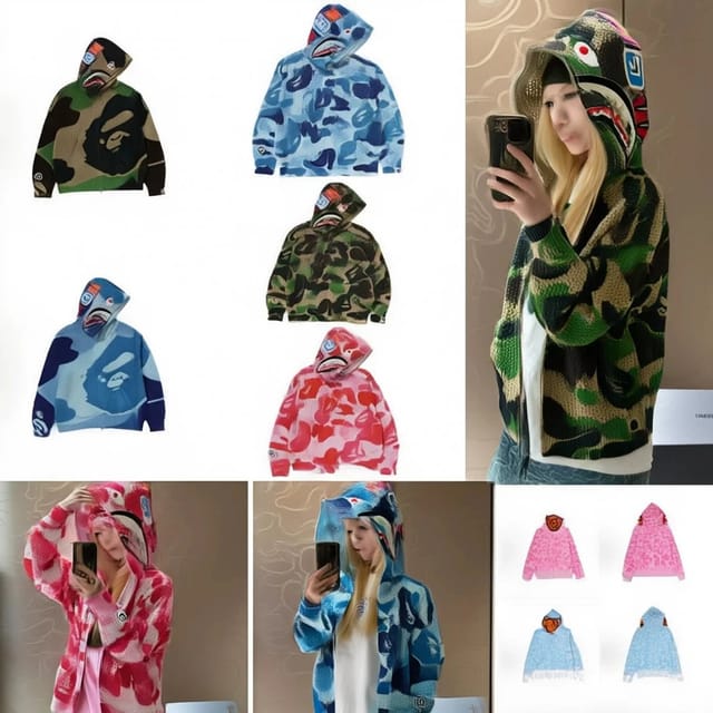 BAPE Camo & Shark Zip-Up Hoodies [11 styles] — source listing image