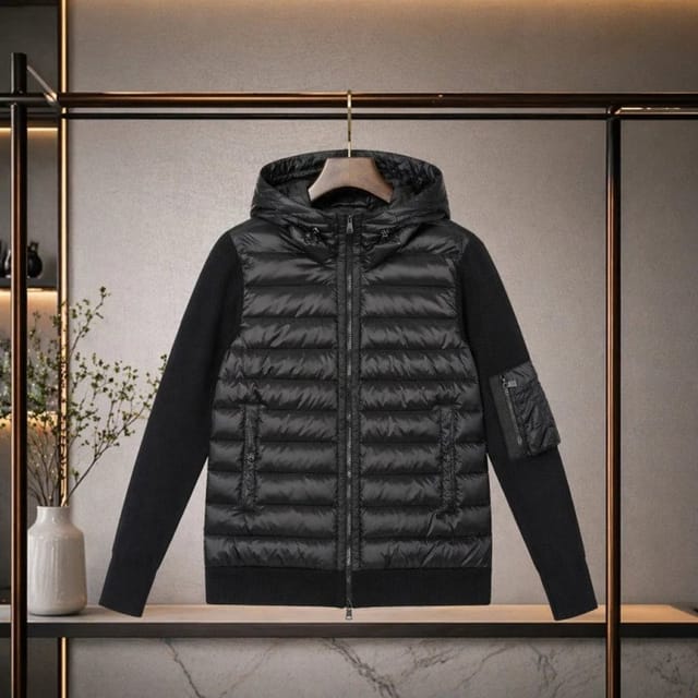 Moncler Knit-Panel Hooded Down Jacket [2 styles] — source listing image