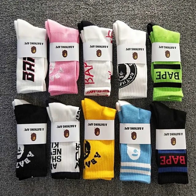 BAPE Logo Crew Socks [33 styles] — source listing image